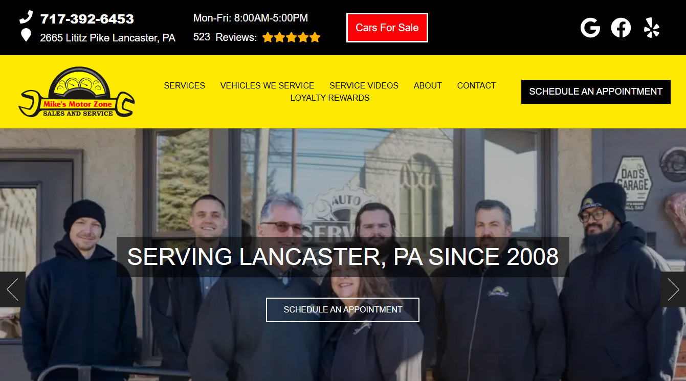 Screenshot of Mike's Motor Zone