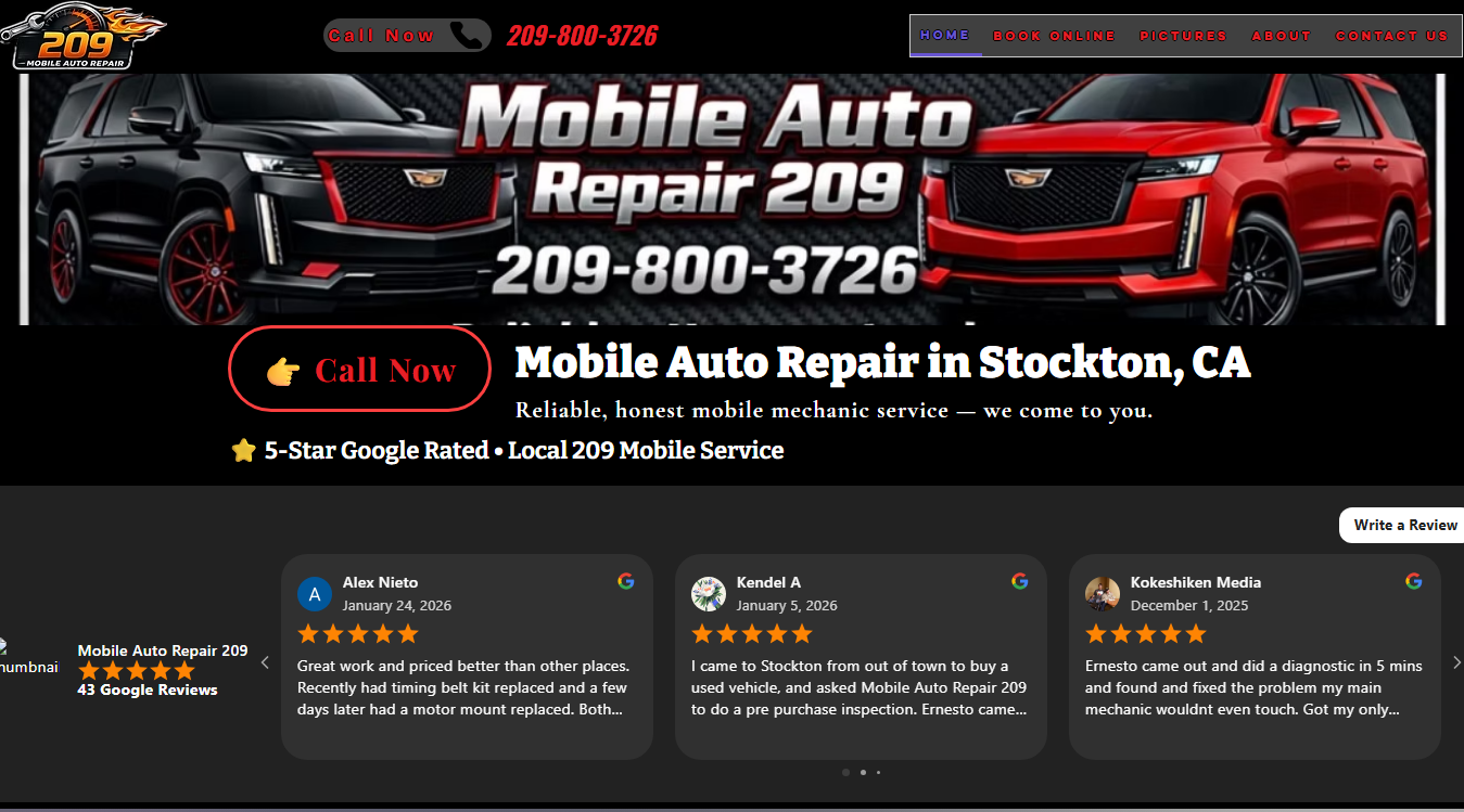 Screenshot of Mobile Auto Repair 209