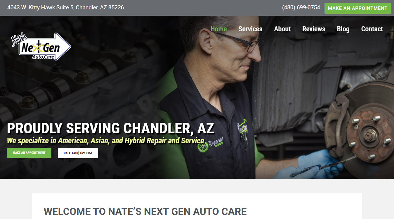 Screenshot of Nate's Next Gen Auto Care