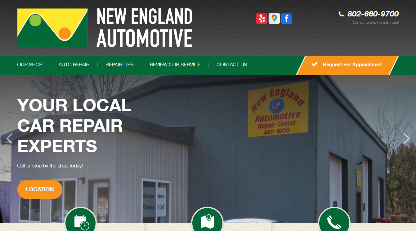 Screenshot of New England Automotive