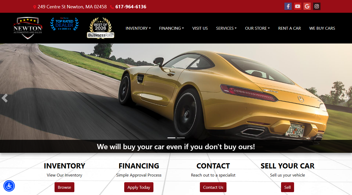 Screenshot of Newton Automotive and Sales