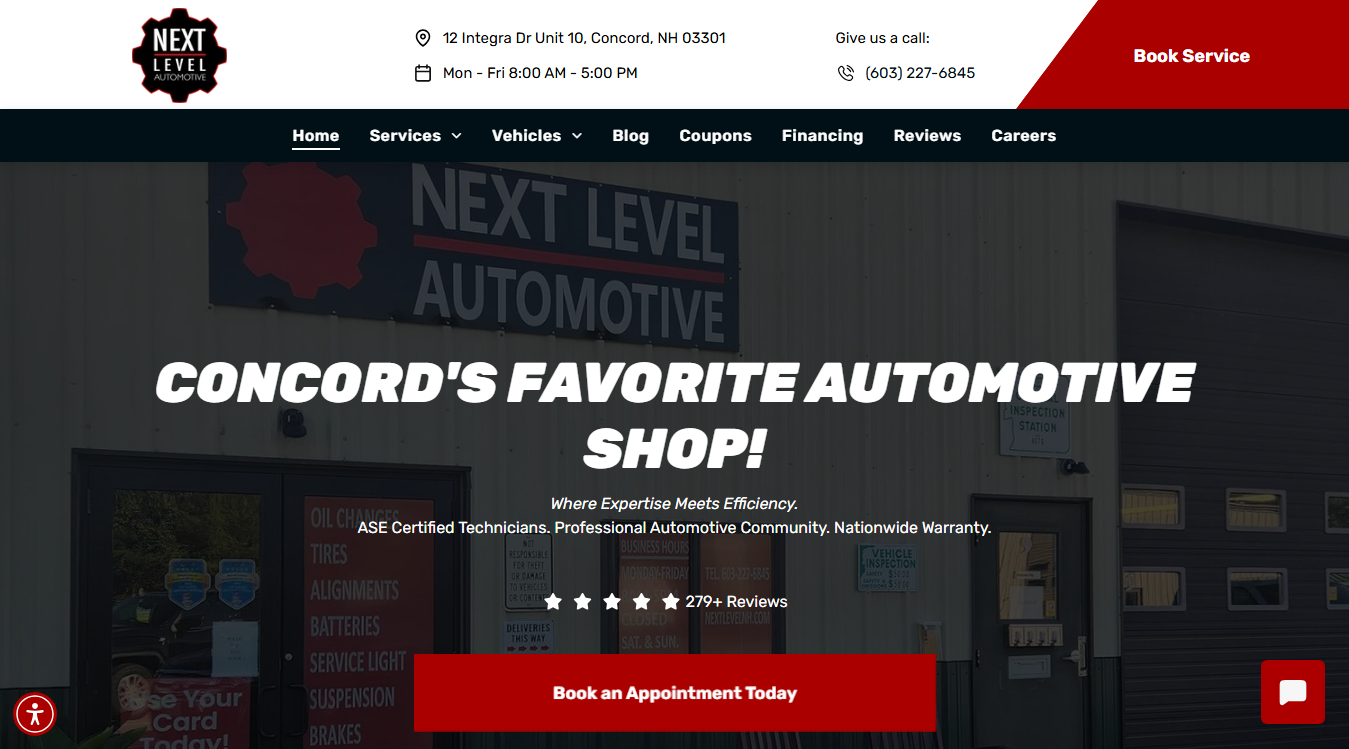 Screenshot of Next Level Automotive