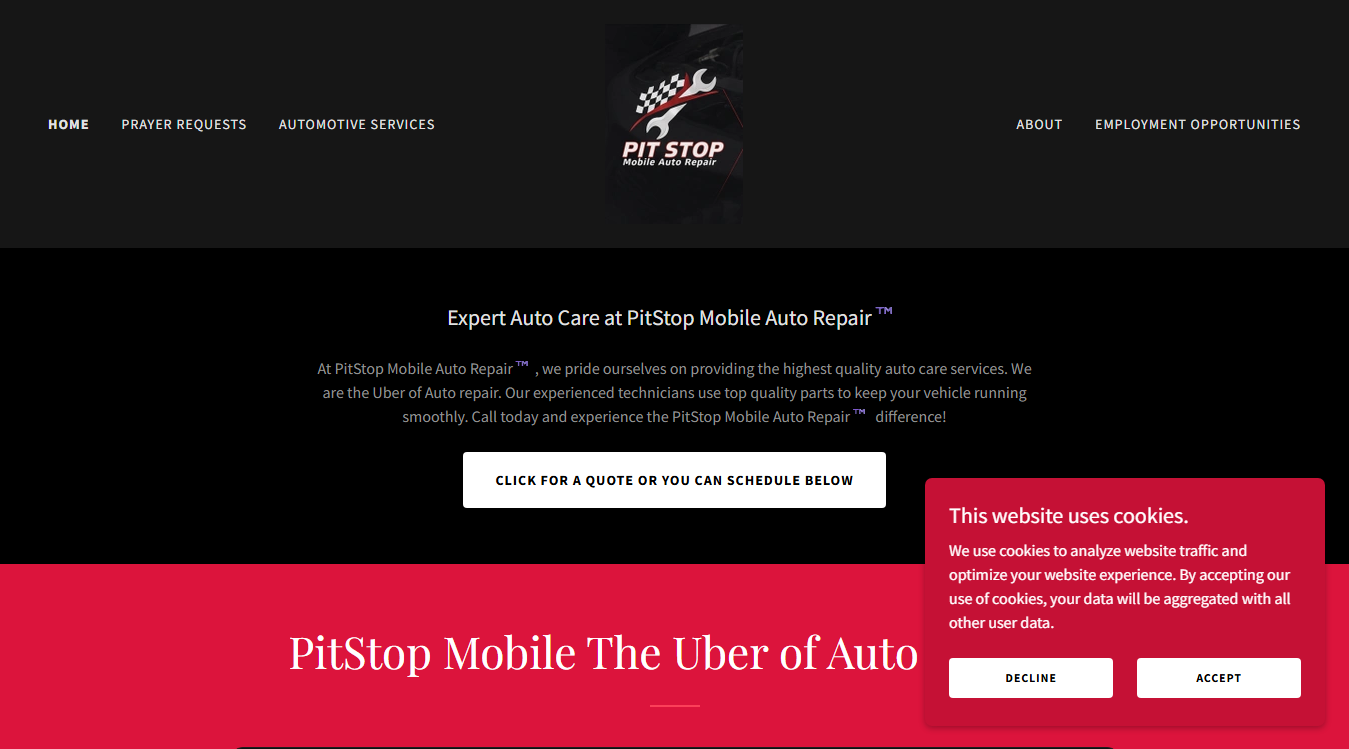 Screenshot of PitStop Mobile Auto Repair