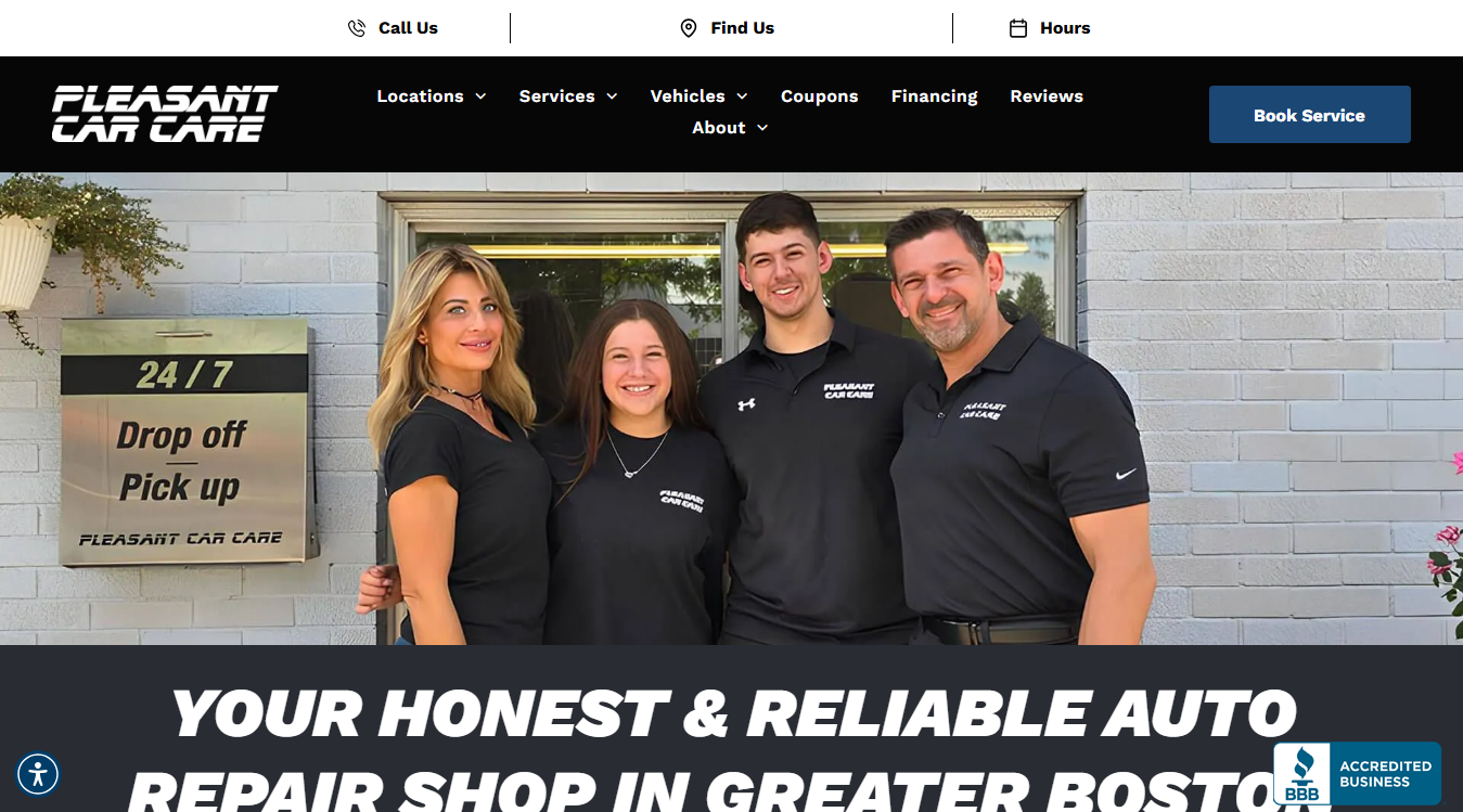 Screenshot of Pleasant Car Care in Newton