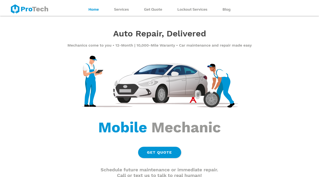 Screenshot of ProTech Mobile Mechanic