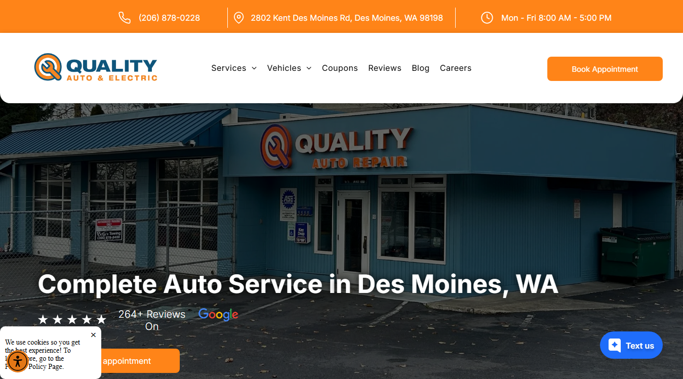 Screenshot of Quality Auto Electric & Repair