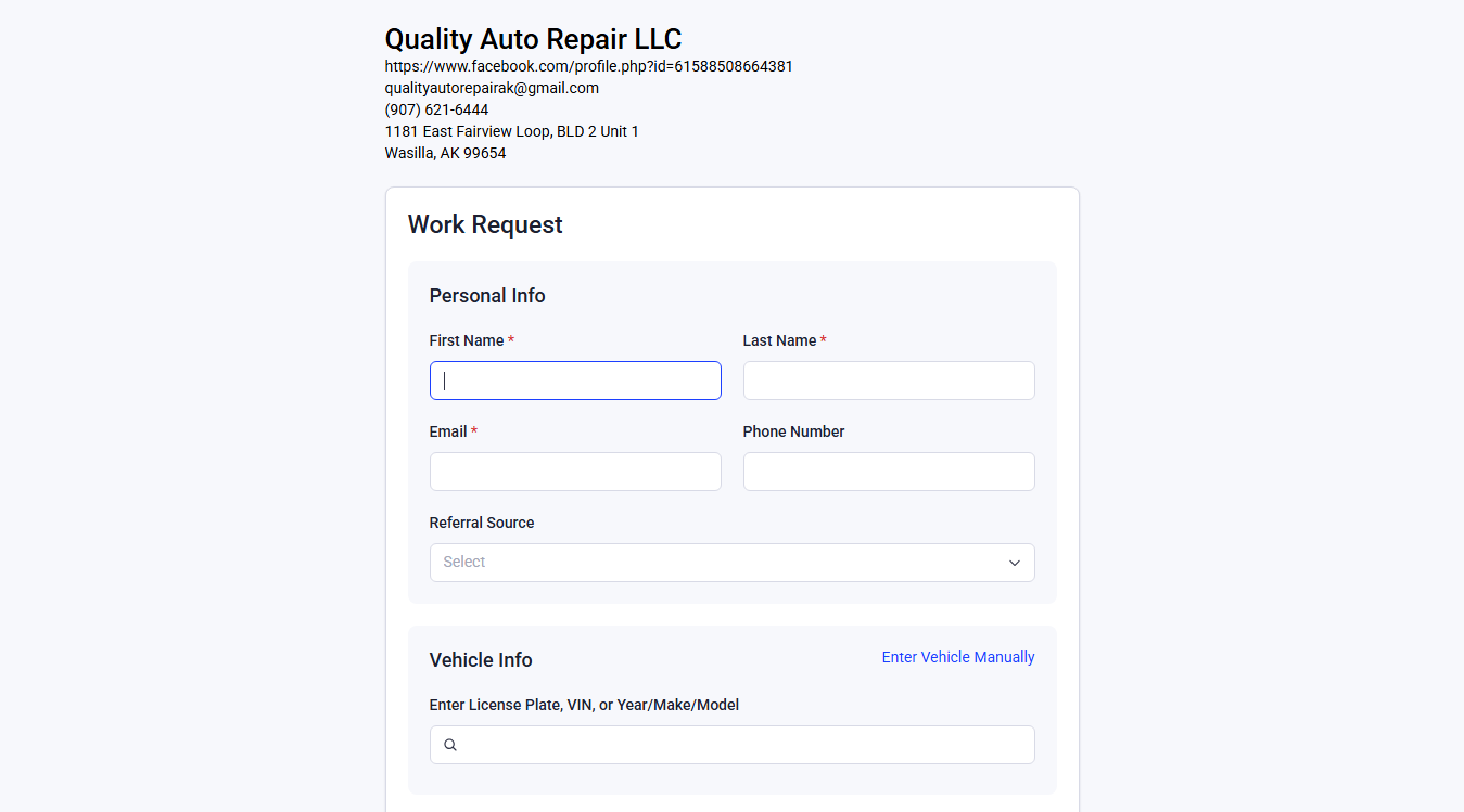 Screenshot of Quality Auto Repair LLC
