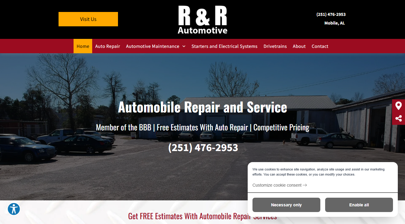 Screenshot of R & R Automotive