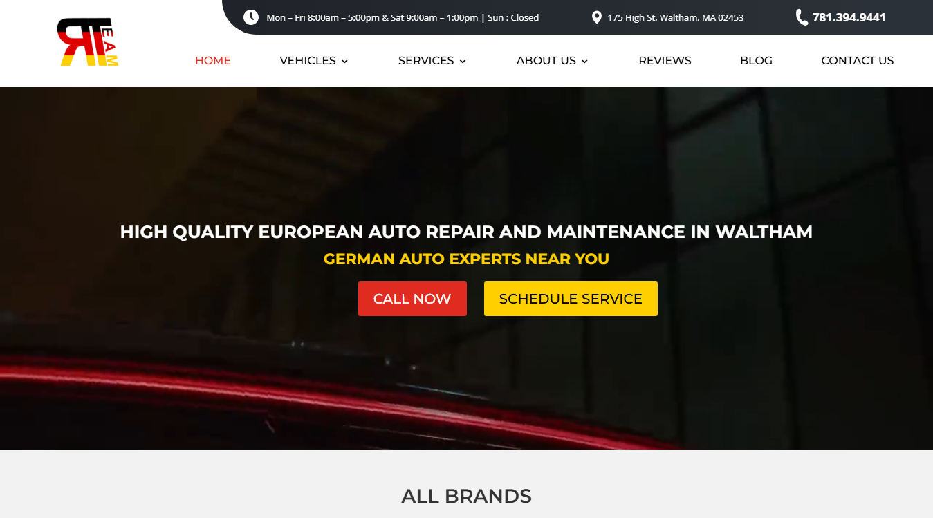 Screenshot of RayTeam Automotive
