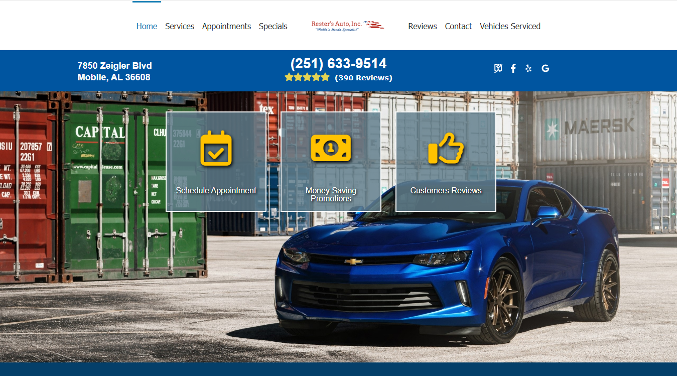 Screenshot of Rester's Auto, Inc.