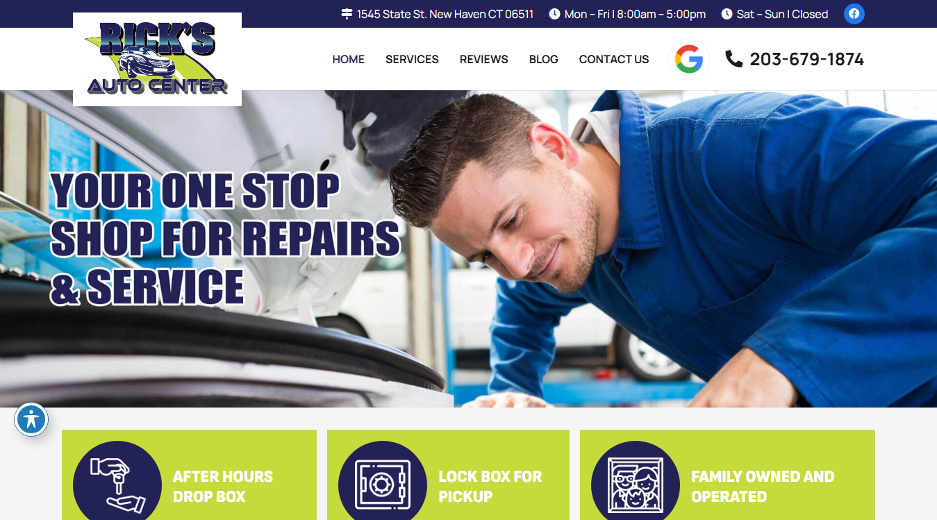 Screenshot of Rick's Auto Center