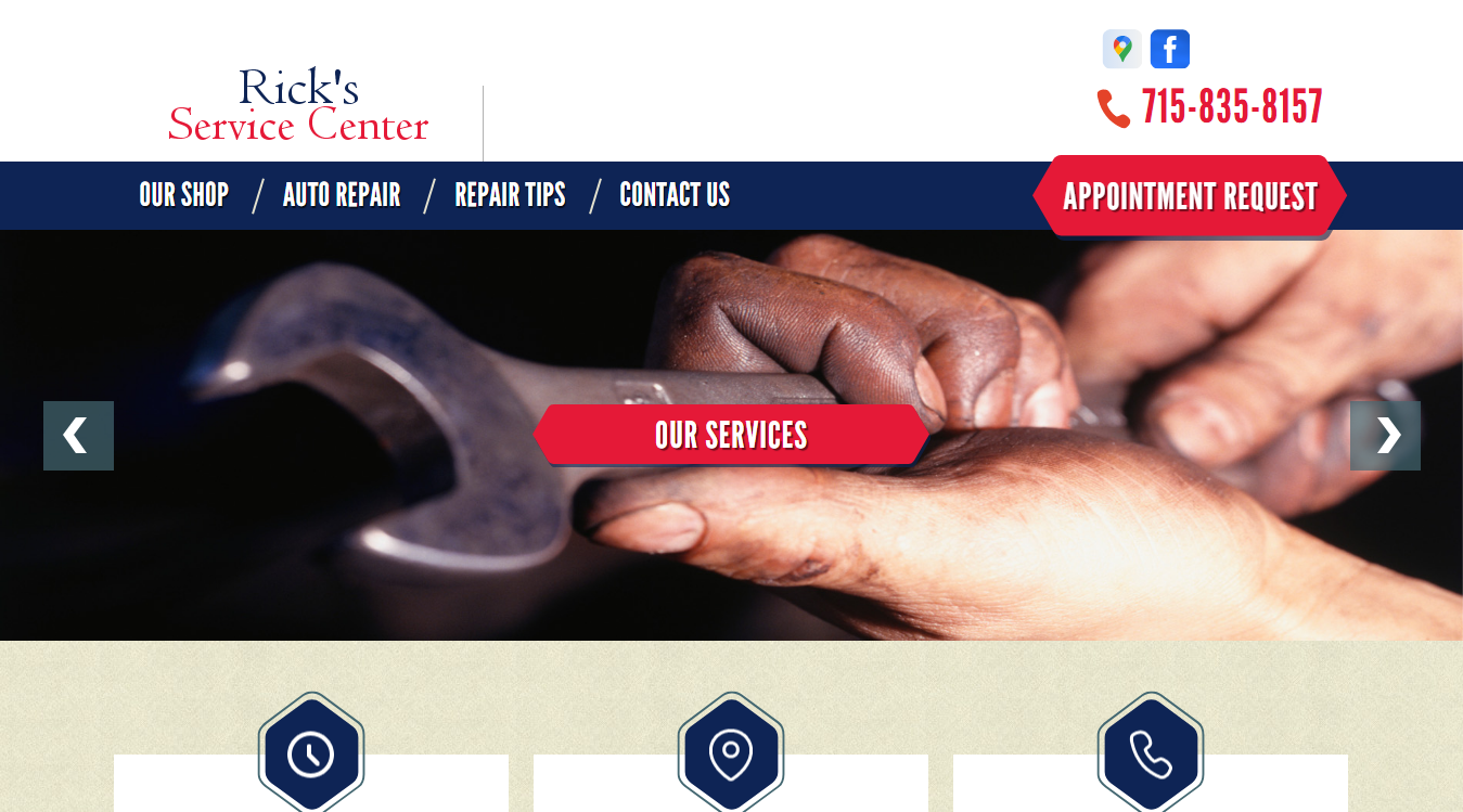 Screenshot of Rick's Service Center Eau Claire