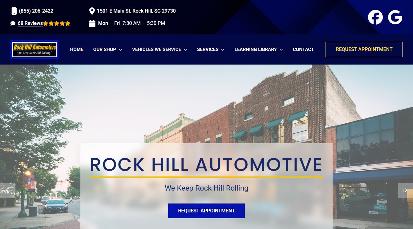 Screenshot of Rock Hill Automotive