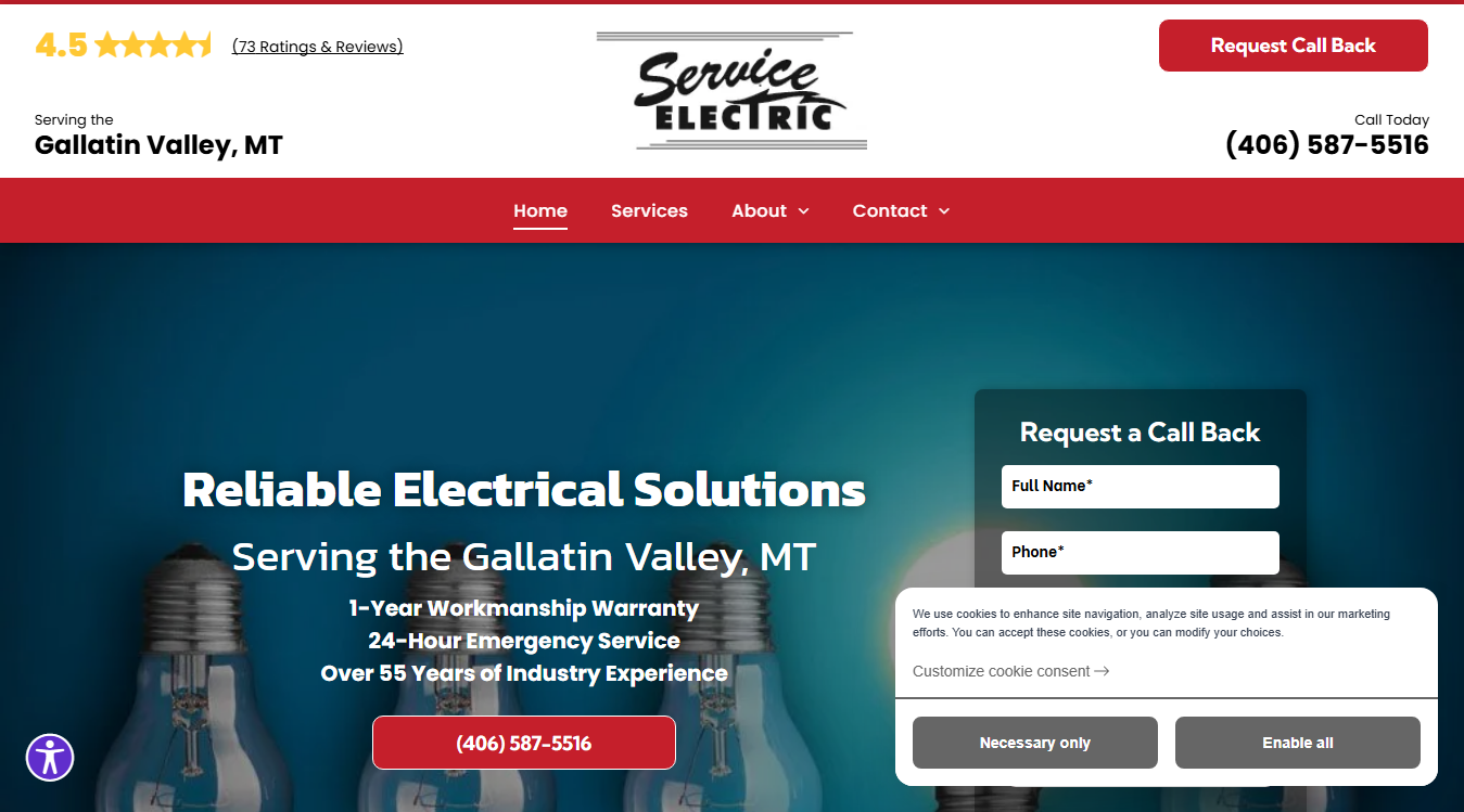 Screenshot of Service Electric