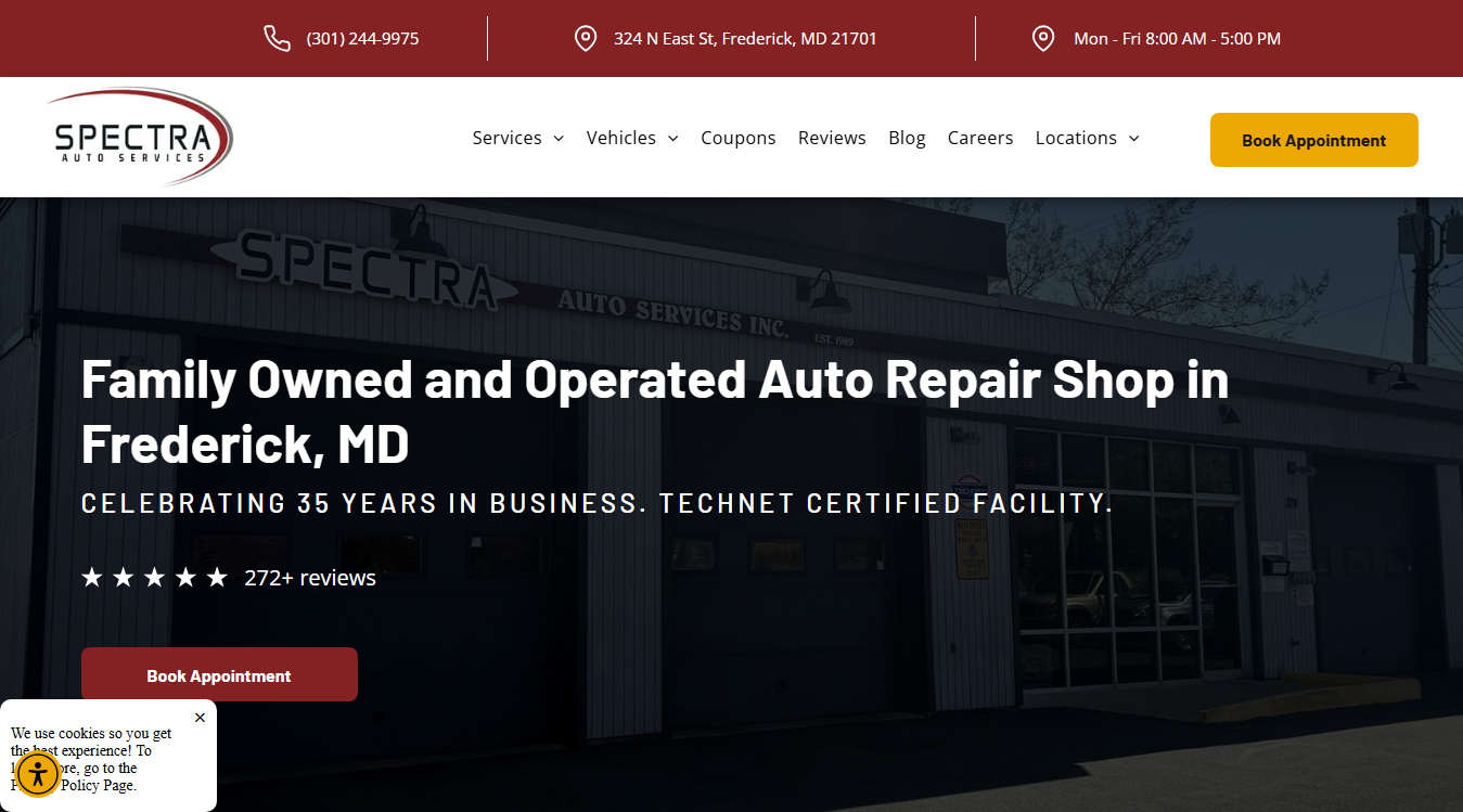 Screenshot of Spectra Auto Services