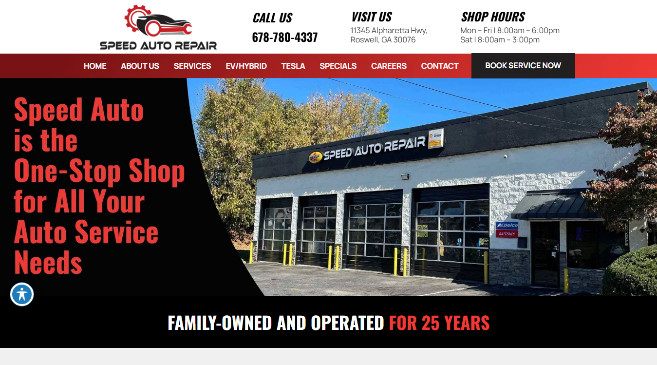 Screenshot of Speed Auto Repair of Roswell