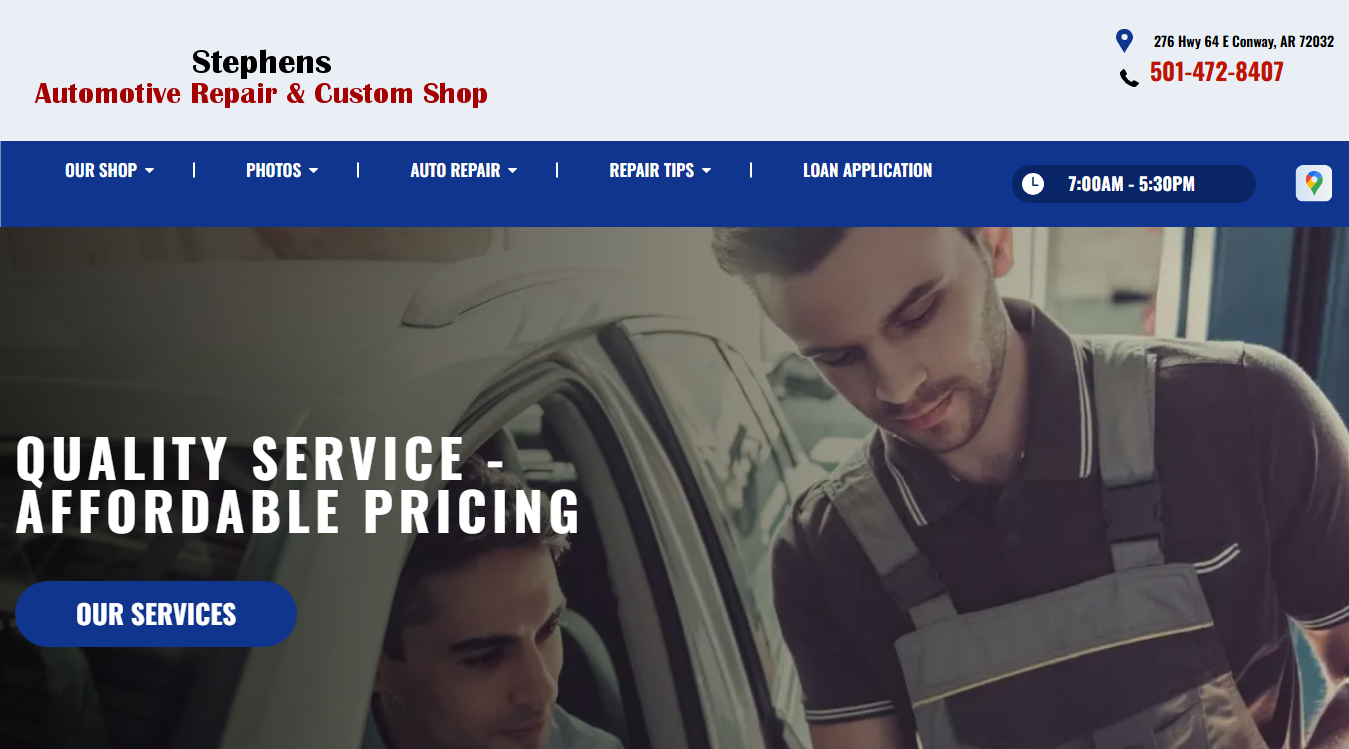 Screenshot of Stephens Automotive Repair