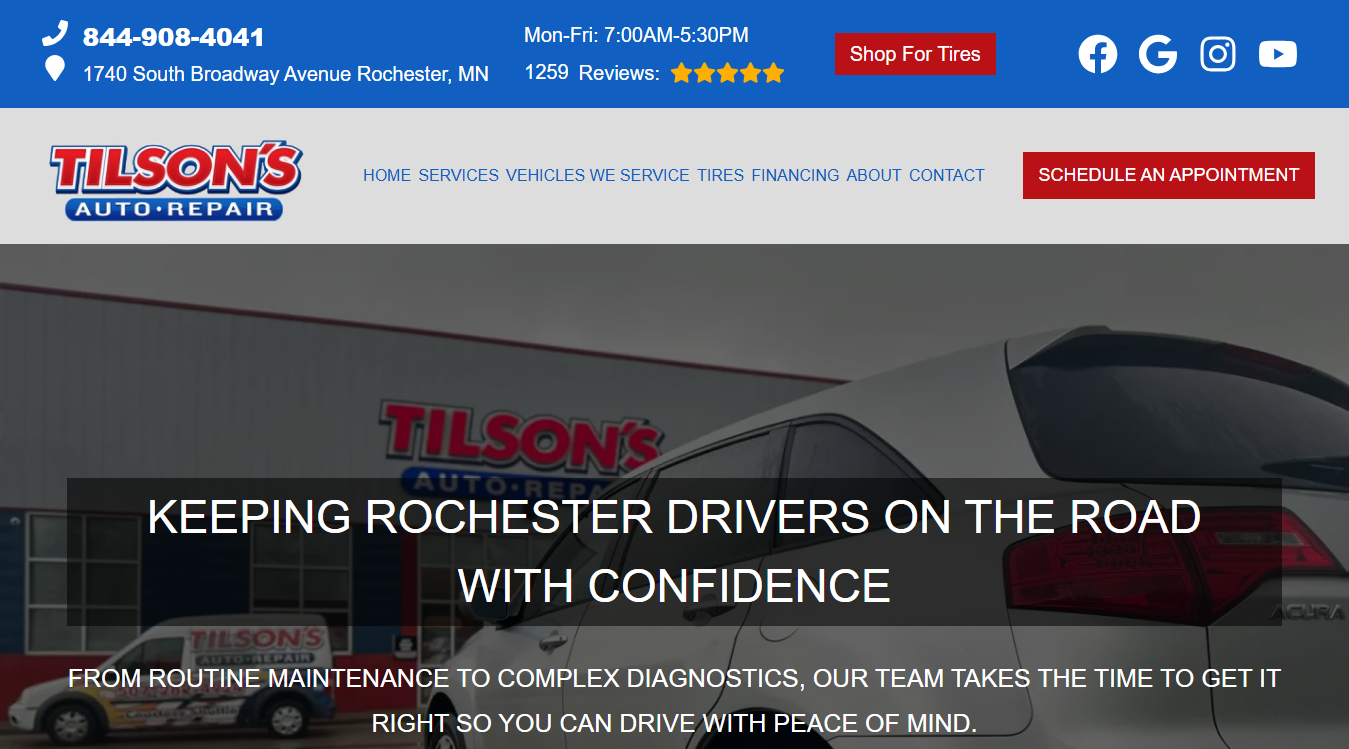 Screenshot of Tilson's Auto Repair