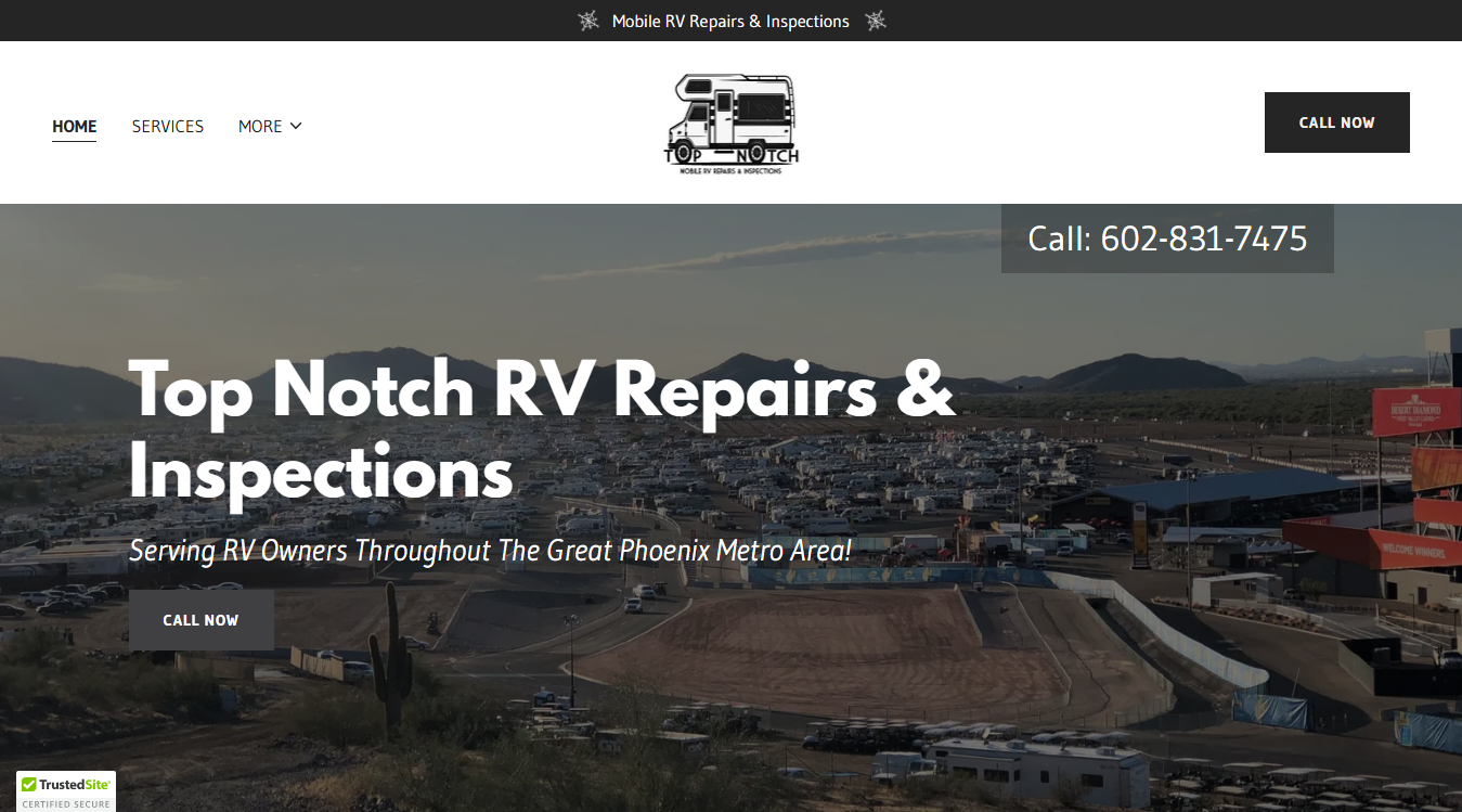 Screenshot of Top Notch RV - Mobile RV Repair