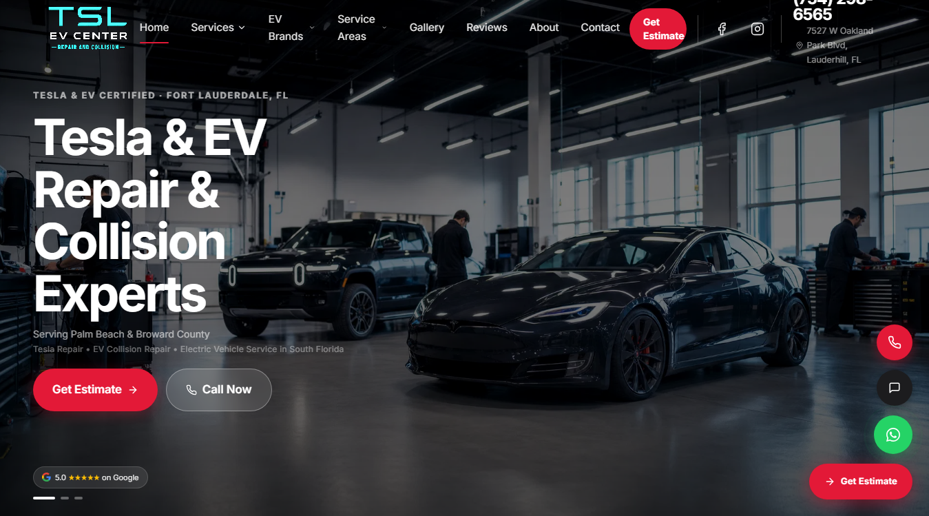 Screenshot of TSL EV Center