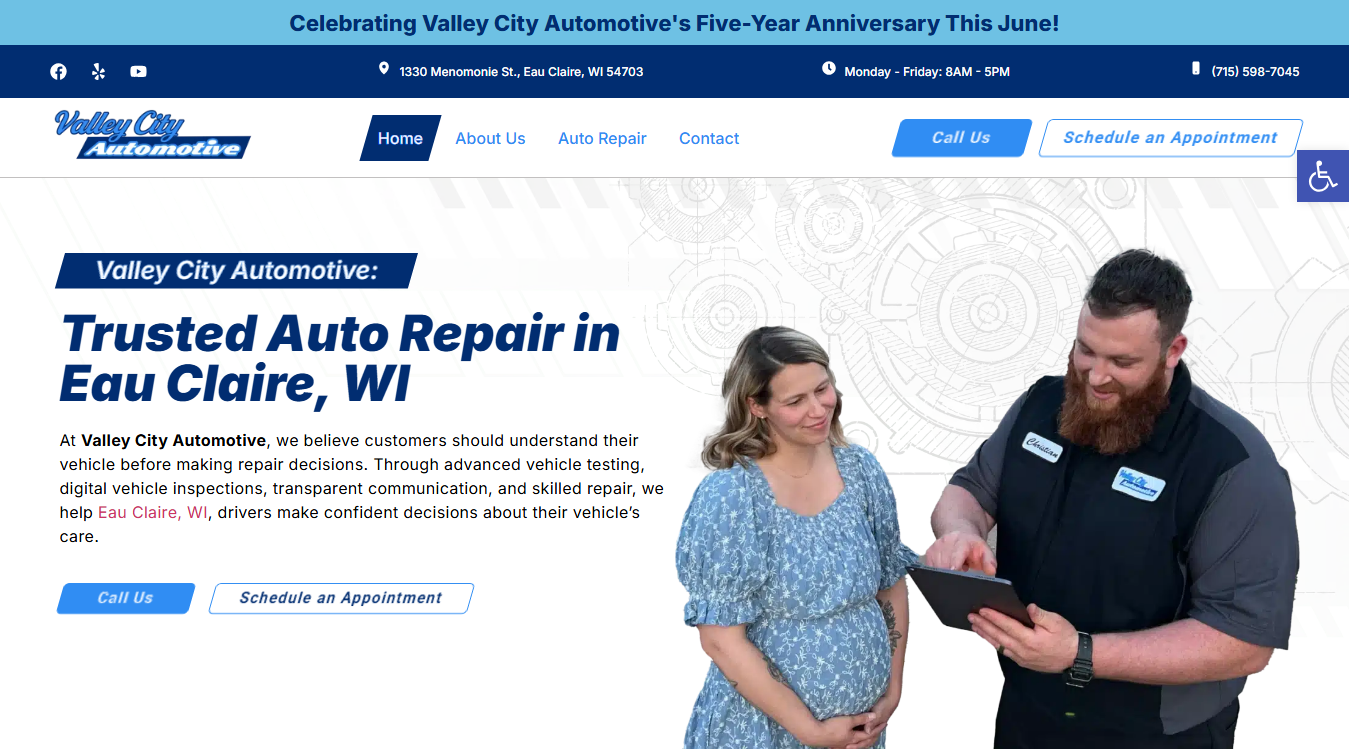 Screenshot of Valley City Automotive