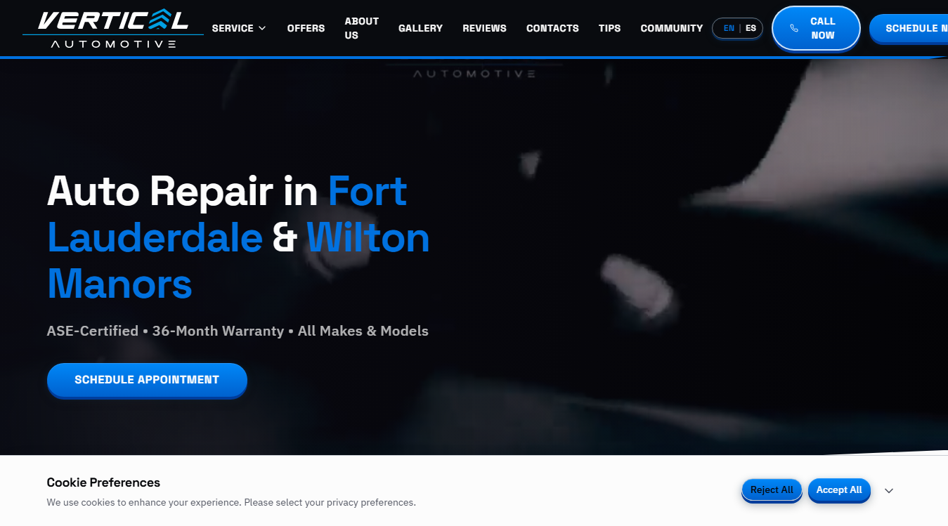 Screenshot of Vertical Automotive Fort Lauderdale