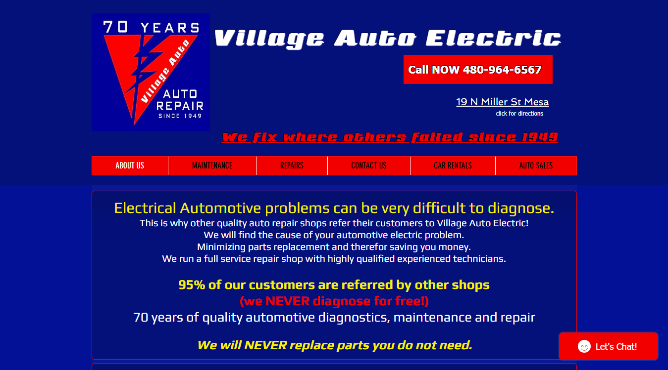 Screenshot of Village Auto Electric
