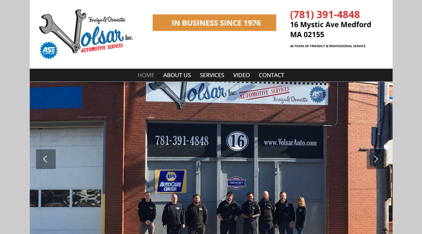 Screenshot of VOLSAR Automotive Service, Inc.