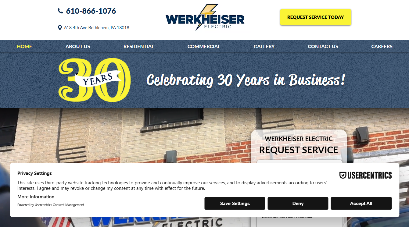 Screenshot of Werkheiser Electric